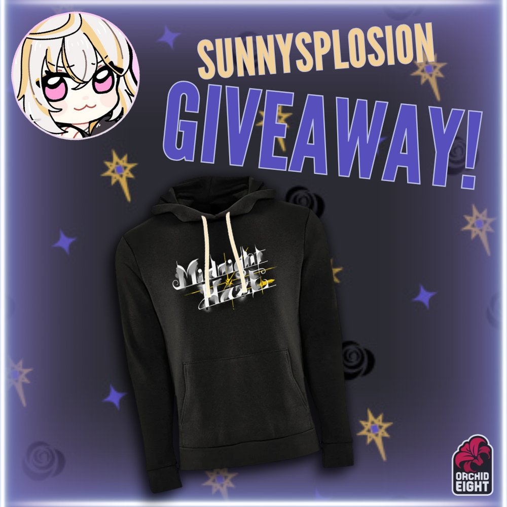 Orchid8Merch's tweet image. Did someone say GIVEAWAY?? 🥳
Right now you can enter to win a @SunnySplosion Midnight Haze hoodie!

To Enter:

✅ Follow us
✅ Follow Sunnysplosion
✅ RT this

Winner will be chosen and announced on Monday. GOOD LUCK!