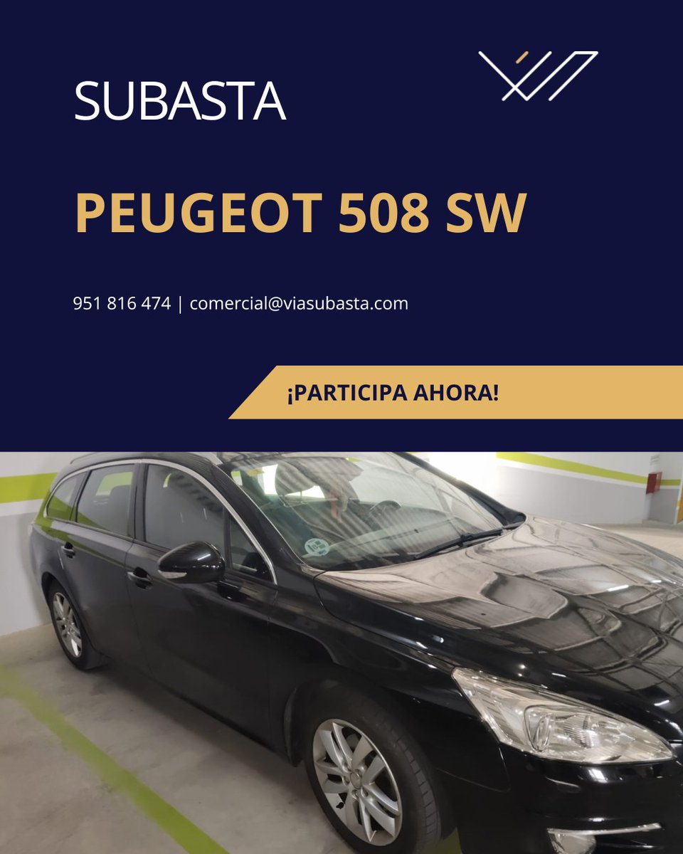 viasubasta's tweet photo. 🚘El Peugeot 508 SW está en subasta

💶 Valoración: 9.000 € 
💰 Puja mínima: 7.000 €

Motor: Diésel, 1997 cc, 120 kW (163 CV)
Año de matriculación: 2012

🔗 Participa aquí: https://t.co/N4Cb9tWE6c https://t.co/rWNsNlXOsy
