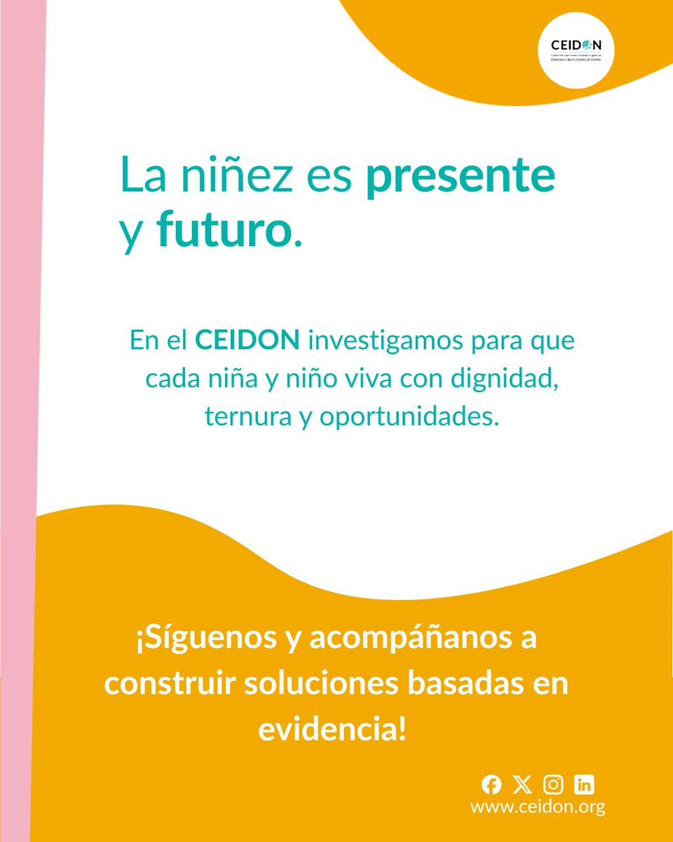 ceidon_org's tweet photo. La niñez es presente, no solo futuro.

En CEIDON investigamos para que cada niña y niño viva con dignidad, ternura y oportunidades.

Seguimos construyendo evidencia que transforme realidades. https://t.co/pLeW8ArGKF