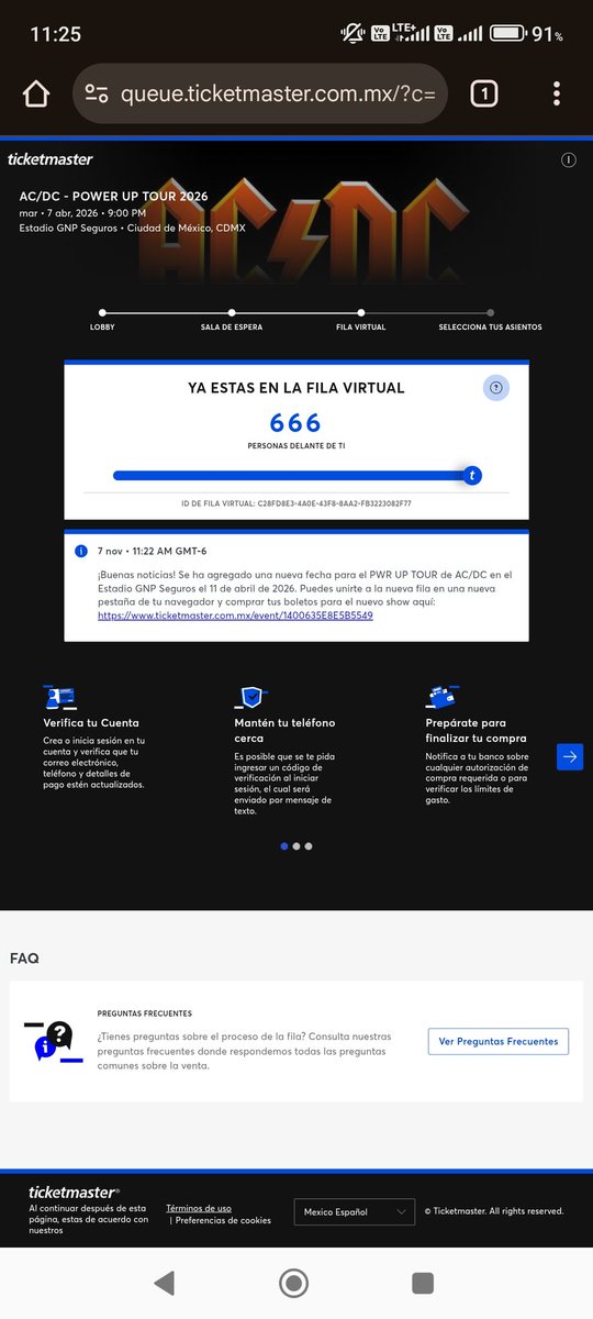 IvanovicKahn91's tweet photo. @EimyChoi Me quedé en el lugar 666 y de ahí se abrió la segunda fecha gracias al cielo https://t.co/P4bMjzQXBb