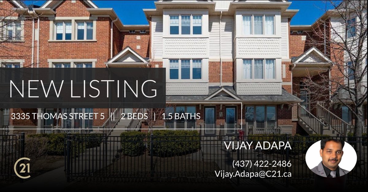 RealizeRealty's tweet photo. 📍 New Listing 📍 Take a look at this fantastic new property that just hit the market located at 3335 Thomas Street 5 in Mississauga. Reach out here or at (437) 422-2486 for more information!

Listed by Vijitha Bulat... https://t.co/3vpeHvrcIl https://t.co/1n91h0hzKr