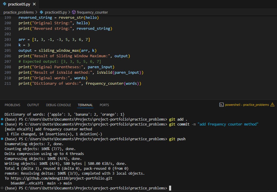I worked on the frequency counter by using a Python Programming dictionary.