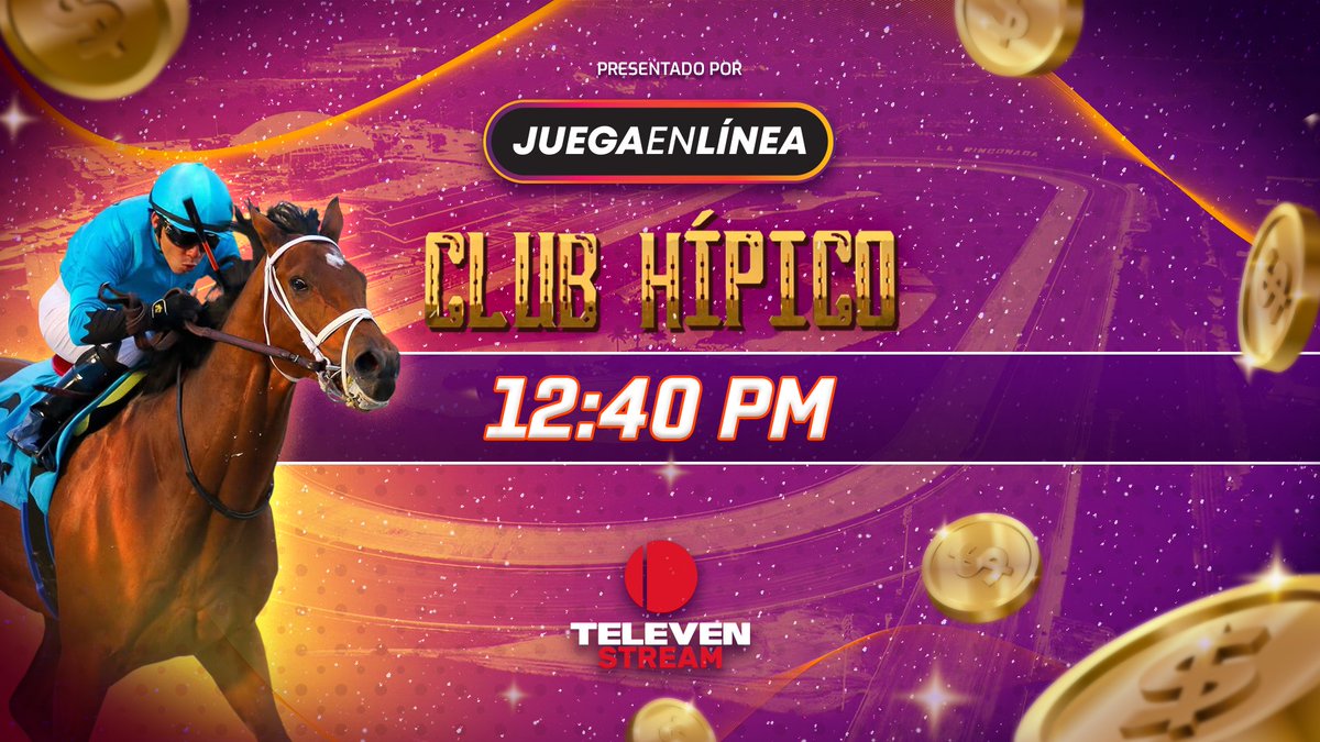 Canal_Televen's tweet photo. ¡El Club Hípico te espera en #TelevenStream! 🏇
A partir de las 12:40PM, déjate atrapar por la adrenalina de las carreras del Hipódromo La Rinconada EN VIVO. 🤩
Descarga ya la app y conéctate donde estés 👉🏽 https://t.co/yedsoT1Zu0 https://t.co/ggrumg7Y68