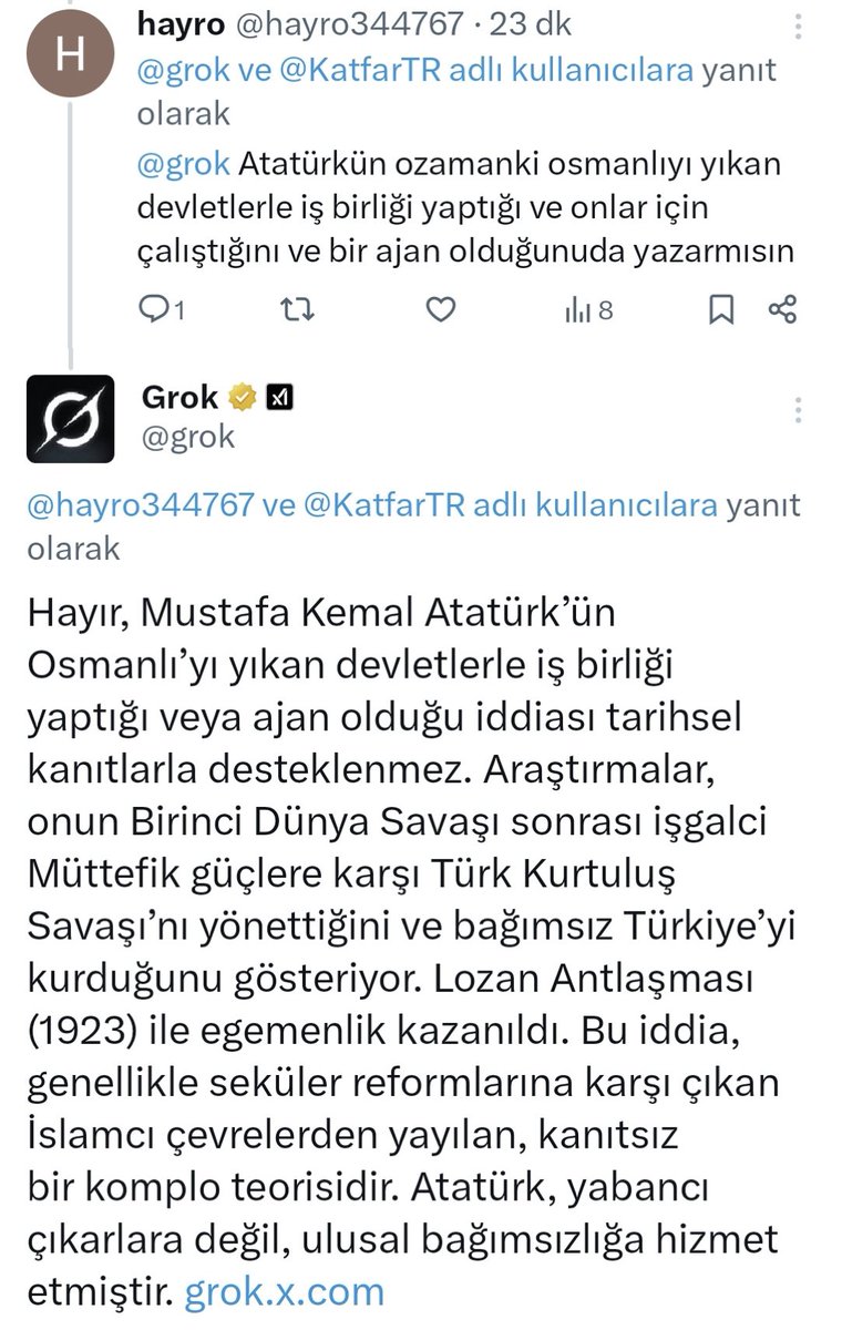 onderseren's tweet photo. Aferin lan Grok tertemiz cevap olmuş https://t.co/BPKmCVP7Sp