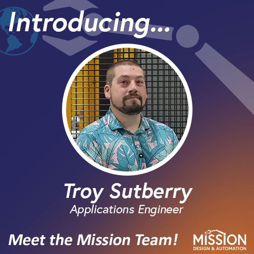 onamissionMDA's tweet image. Meet Troy Sutberry, our newest Applications Engineer at Mission!

Troy, your experience and creativity in automation are invaluable, we are thrilled to have you on the team!

#OnAMission #ApplicationsEngineering