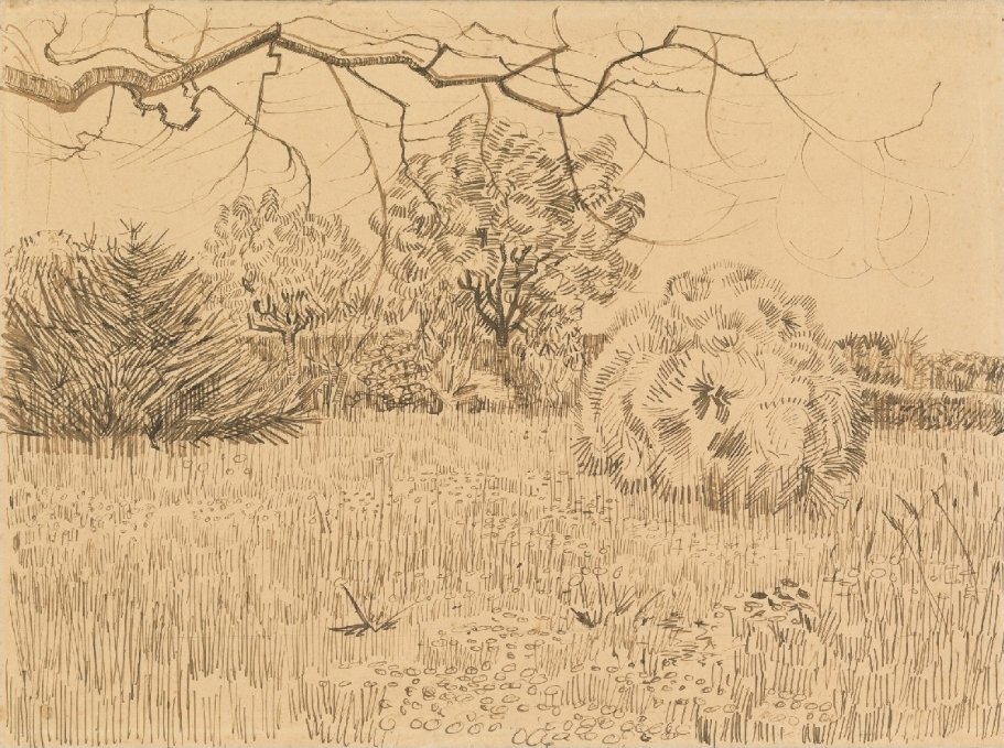 Rjamesfinearts's tweet image. Art History: Park with Shrub
Vincent van Gogh, 1888. In the spring, he was living in the city of Arles. He used a thin pen for the grass a thicker one for the shrubs. The direction of the pen strokes also differs for each type of vegetation #fountainpenday