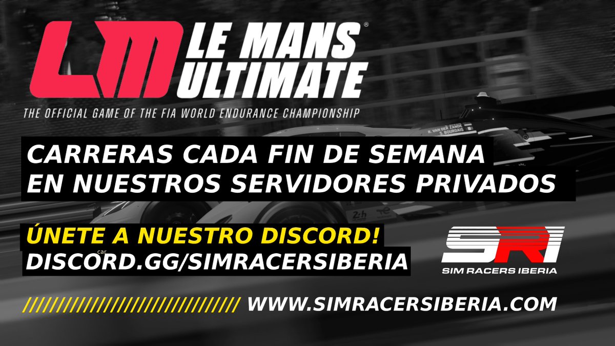¿Te gusta Le Mans Ultimate?
Tenemos carreras cada fin de semana en nuestros servidores privados! ¿A que esperas para unirte?
Discord: discord.gg/simracersiberia
<a href="/LeMansUltimate/">Le Mans Ultimate</a> #LeMansUltimate #SimRacing #SimRacers