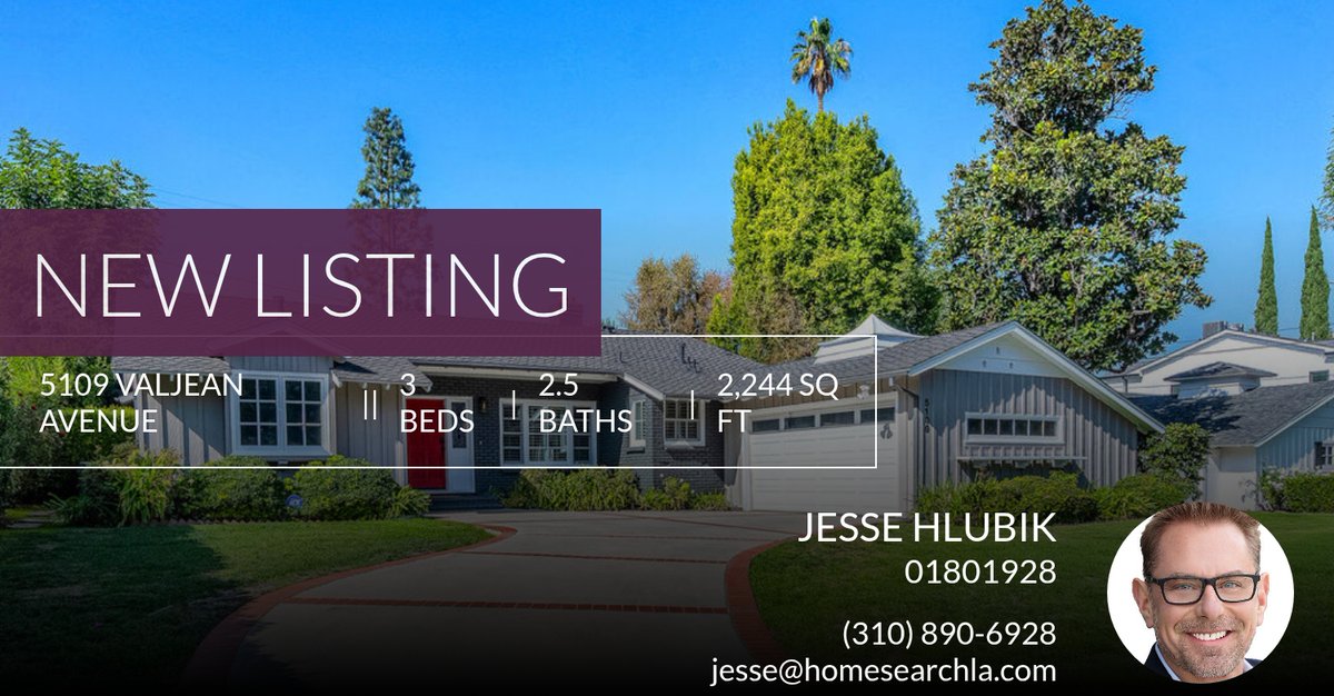 AgentJesse1's tweet photo. 📍 New Listing 📍 Take a look at this fantastic new property that just hit the market located at 5109 Valjean Avenue in Encino. Reach out here or at (310) 890-6928 for more information

DRE# 01801928 #Berk... https://t.co/rqAI3huJWp https://t.co/fi6CKGzhqA