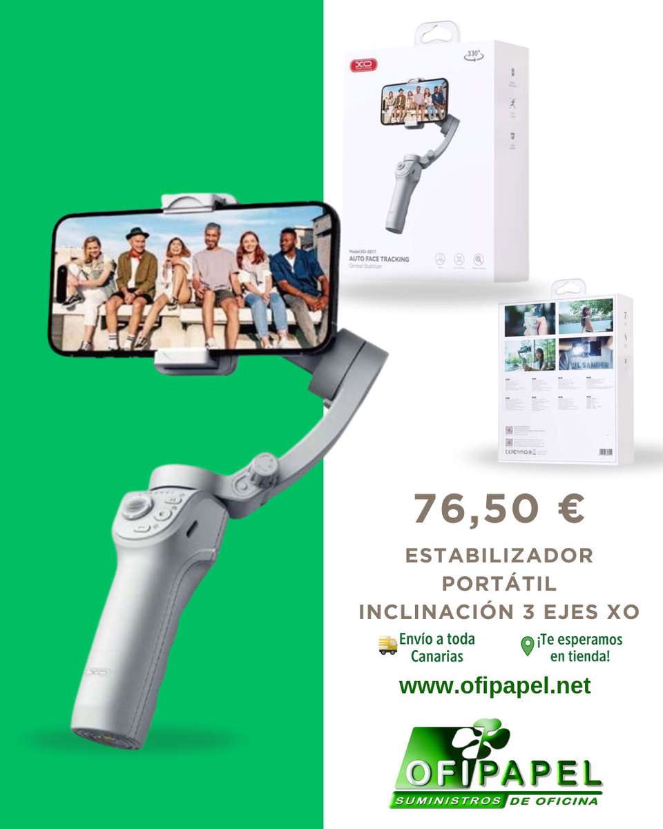 Con el 𝐄𝐬𝐭𝐚𝐛𝐢𝐥𝐢𝐳𝐚𝐝𝐨𝐫 𝐏𝐨𝐫𝐭á𝐭𝐢𝐥 𝐝𝐞 𝐈𝐧𝐜𝐥𝐢𝐧𝐚𝐜𝐢ó𝐧 𝟑 𝐄𝐣𝐞𝐬 𝐗𝐎, tus vídeos quedarán siempre fluidos y sin vibraciones. Ideal para creadores de contenido, viajes o grabaciones del día a día.

Ofipapel.net⁣
🚚 Entrega en toda Canarias.
⁣