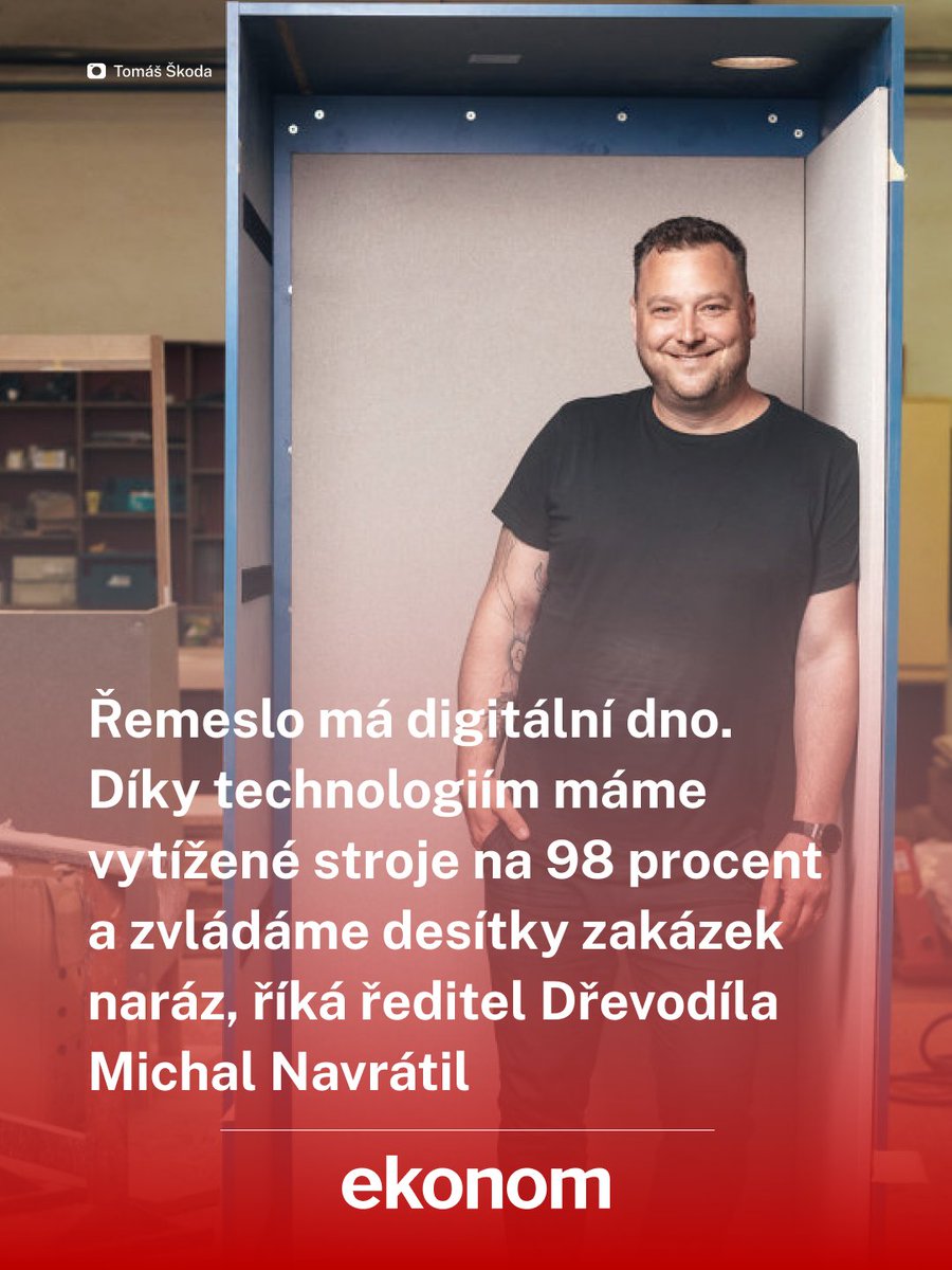 🪑 Do tradiční jihomoravské truhlářské firmy Dřevodílo přišel Michal Navrátil před deseti lety. Nejdřív jen jako poradce, který ji měl dostat z ekonomických problémů. Nakonec se mu v nábytkářské branži zalíbilo, stal se ředitelem a klíčovým investorem. 👉 ekonom.cz/c1-67808990-re…