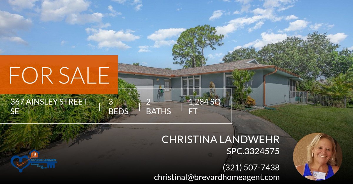 BrevardHomeAgt's tweet photo. Are you looking for a home in the Palm Bay area? If so, check out this listing before it's gone! Give me a call at (321) 507-7438 for more information.

Christina Landwehr https://t.co/1OaLJqmQ7T https://t.co/9rWF7448ty