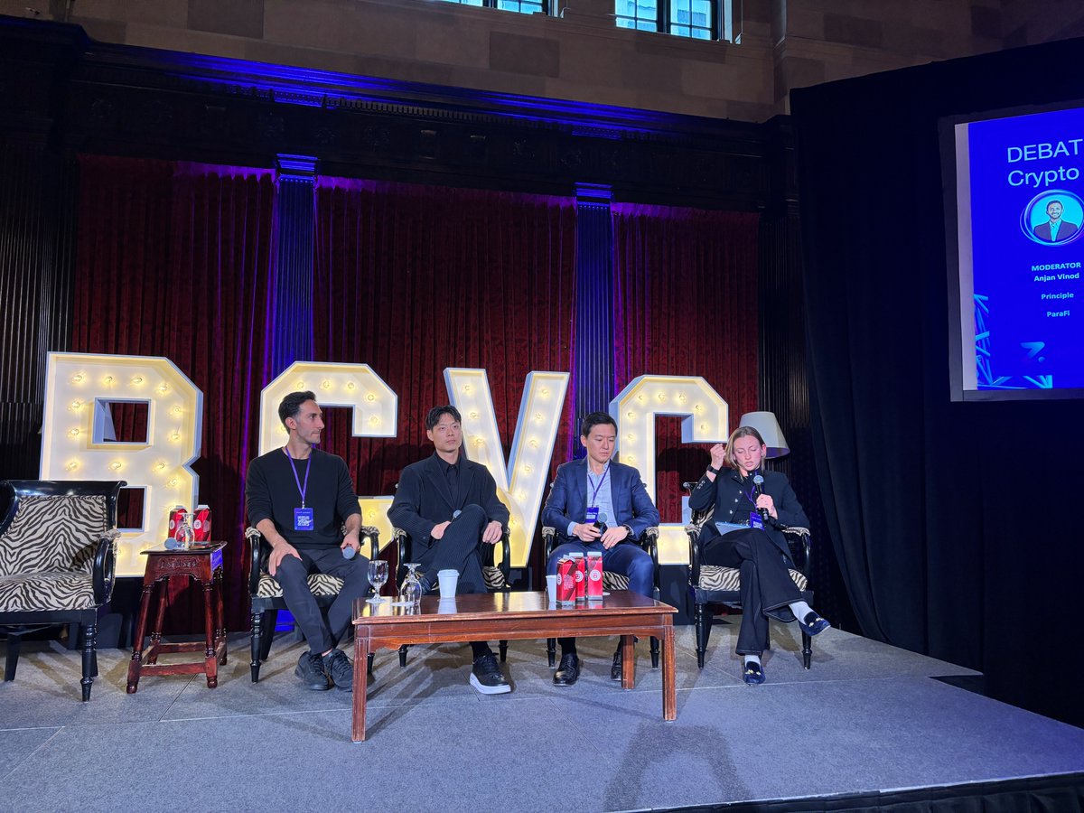 bloccelerate's tweet photo. The debate "DATs: The Future of Crypto Capital Formation — or Just Hype" just wrapped up!

For DATs: @namdar (@BNBCHAIN) and James Zhang (@stsssol).

Against DATs: @dannheim_ (Ex @GoldmanSachs) and Shiliang Teng (Monarq Asset Management).

Special thanks to moderator Anjan Vinod (@paraficapital) for leading the conversation.