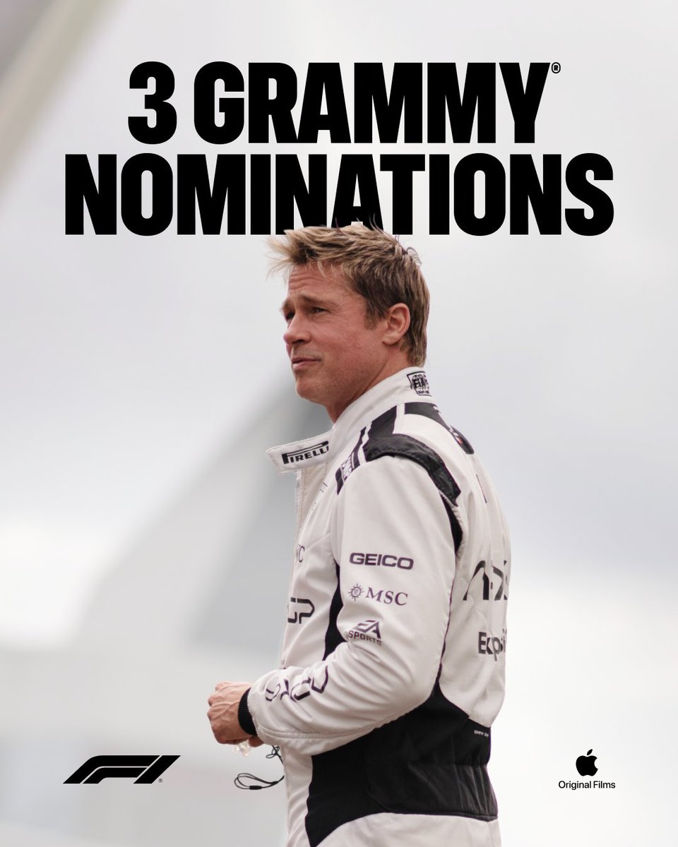 Congratulations to the entire #F1TheAlbum team on their #Grammy nominations.

Compilation Soundtrack For Visual Media
F1® The Album

Best Dance Pop Recording
"Just Keep Watching"
Tate McRae
Produced by Tyler Spry &amp; Ryan Tedder
Mixed by Manny Marroquin

Country Solo Performance