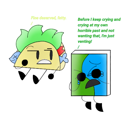 ObjectShowBloke's tweet photo. Taco name-calls Book, a fatty, after venting at her past 📗📘🌮😭😒
#Lads #Taco #Book #ComicStrip #Roleplay #AnimeArt #Fatty #Sassy #Cuties #Discipline #BFDI #ObjectShow #TracingArt #ChangingArt #FixingArt #CartoonArt #PTSD #Cute #Anthro #PurrloinVerse #Comic #Chill #AU #SFW https://t.co/r3Sc9o9D8O