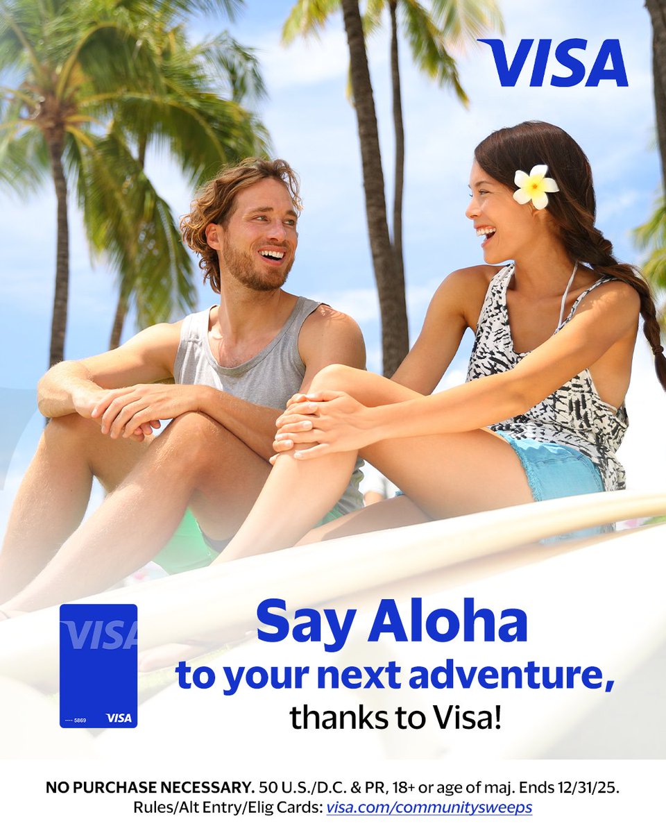 You could be packing for paradise with a plus one! 🛫🧳🏝️ Use your Diamond Rewards Visa Credit Card for purchases through 12/31 to be automatically entered to win a trip to Maui.🌺

NO PURCHASE NECESSARY. Ends 12/31/25. Rules/Alt Entry/Elig Cards: vi.sa/47mLry2
