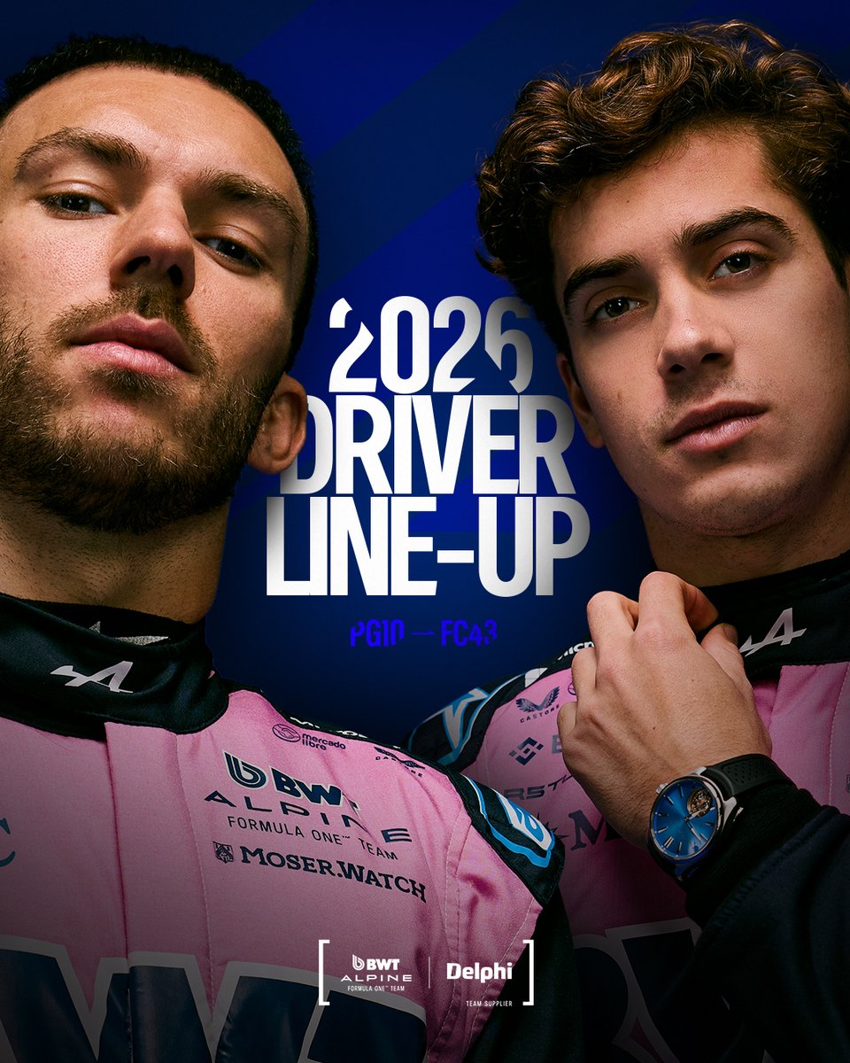 delphiautoparts's tweet image. Franco Colapinto joins Pierre Gasly for the 2026 season! 💙
Proud to continue our partnership with @AlpineF1Team — cheering the team on as we head into a new chapter together.

🔗 Read the full announcement: media.alpinecars.com/vamos-nene-fra…
