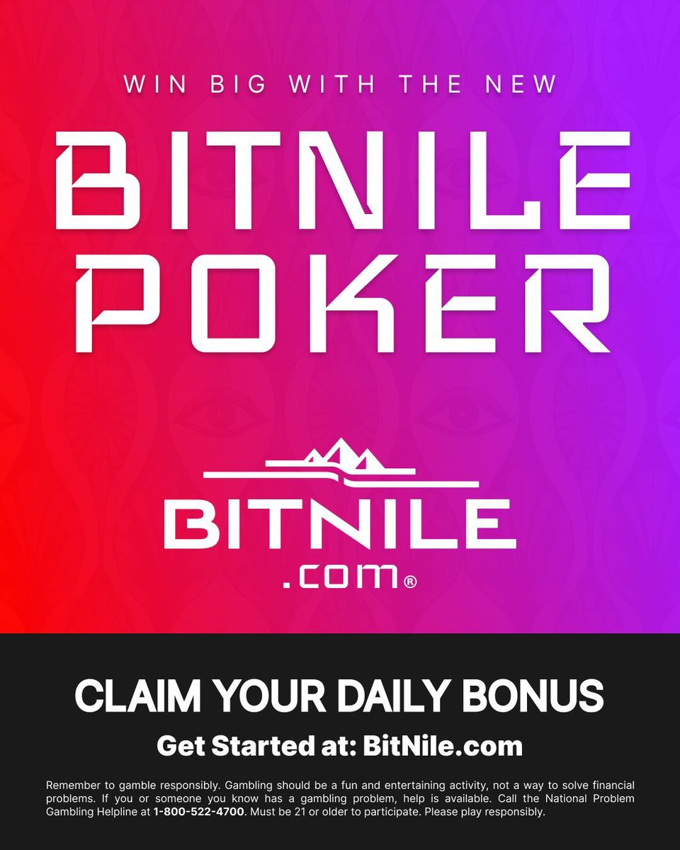 ♣️ Win big with the new BitNile Poker on BitNile.com.
Claim your daily bonus and start playing today.
Get started at BitNile.com
#BitNile #Poker #OnlineGaming #CryptoGaming #PlayToEarn
