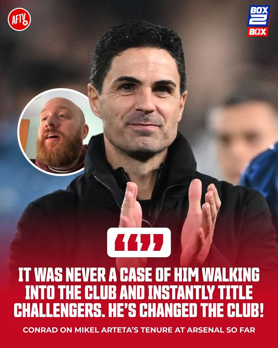 AFTVMedia's tweet image. Mikel Arteta has transformed this club — 𝐚 𝐭𝐢𝐭𝐥𝐞 𝐭𝐡𝐢𝐬 𝐬𝐞𝐚𝐬𝐨𝐧 𝐰𝐨𝐮𝐥𝐝 𝐛𝐞 𝐭𝐡𝐞 𝐩𝐞𝐫𝐟𝐞𝐜𝐭 𝐫𝐞𝐰𝐚𝐫𝐝 𝐟𝐨𝐫 𝐡𝐢𝐬 𝐛𝐫𝐢𝐥𝐥𝐢𝐚𝐧𝐭 𝐰𝐨𝐫𝐤! 👏🔥

#Box2Box