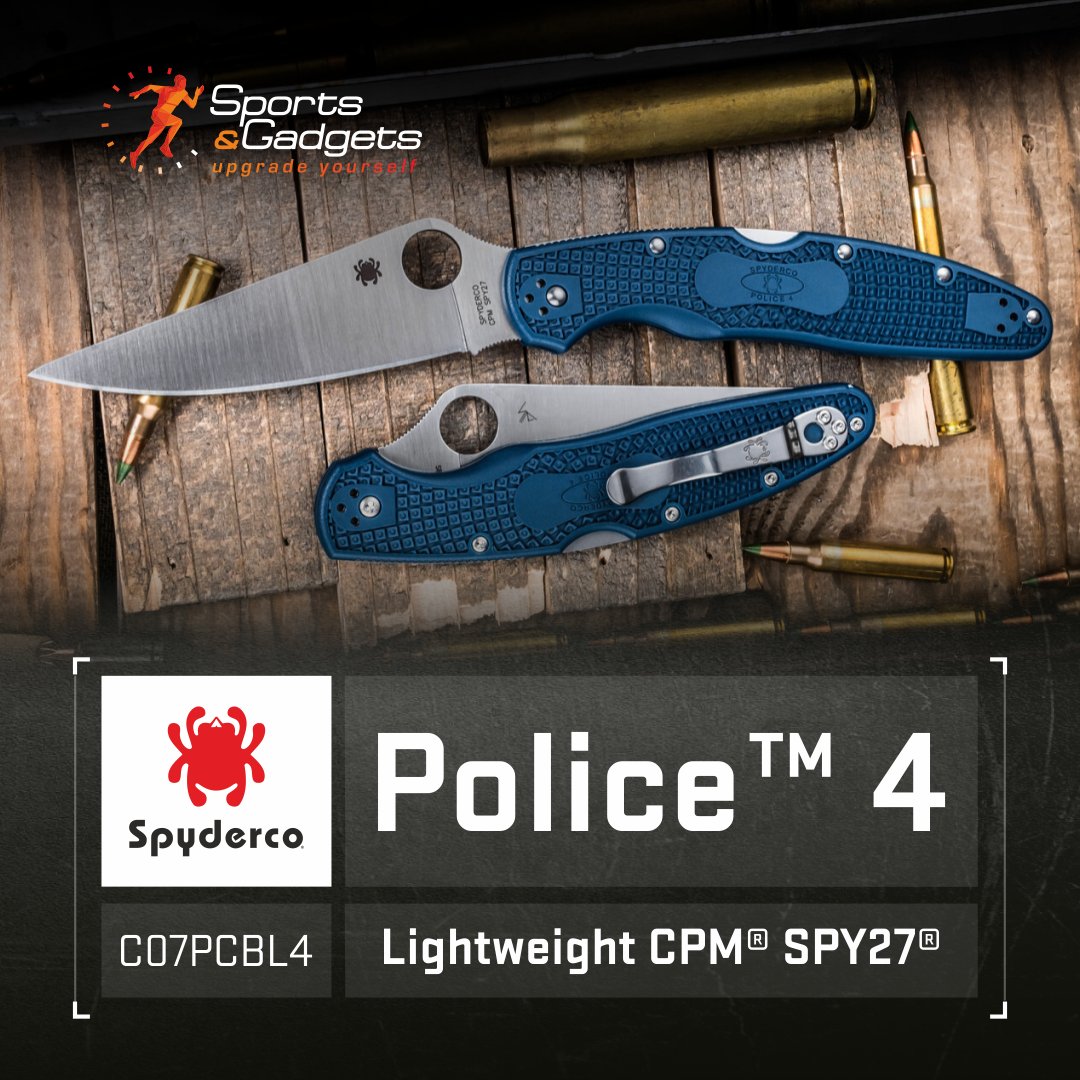 SportsandGadget's tweet image. 🔵 Spyderco Police 4 Lightweight CPM SPY27
Lighter. Tougher. Sharper.⚡

🧬CPM SPY27 steel
 🪶  FRN handle (21% lighter)
🔒Back lock | 🔁 4-way clip
💙Cobalt blue finish | 🇯🇵 Made in Japan

👉 sports-and-gadgets.com/collections/ne…

#Spyderco #EDC #KnifeCollectors #SportsAndGadgets #Wearable4U