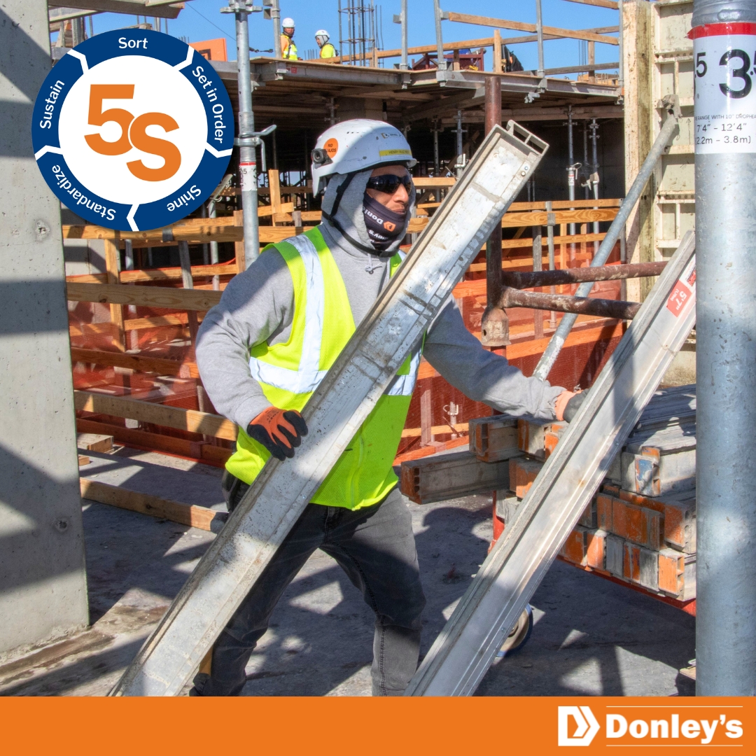Donley's applies Lean principles such as 5S to our workplace because we believe a workplace that clean, uncluttered, and well-organized helps reduce waste and optimize safety, quality, and production.

#Donleys #ConcreteConstruction #ConcreteContractor #LeanConstruction