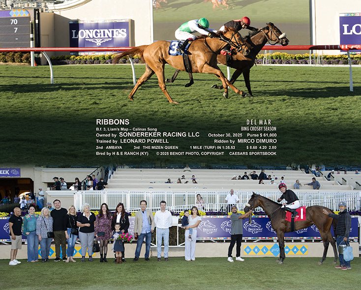 Trainer @leopowellracing had a banner day at <a href="/DelMarRacing/">Del Mar Racetrack</a> last week with #FasigDigital grads: TEMPUS VOLAT became a stakes winner with a victory in the Let It Ride S., while RIBBONS scored in ALW company, her second victory for her connections! Congrats to all involved!