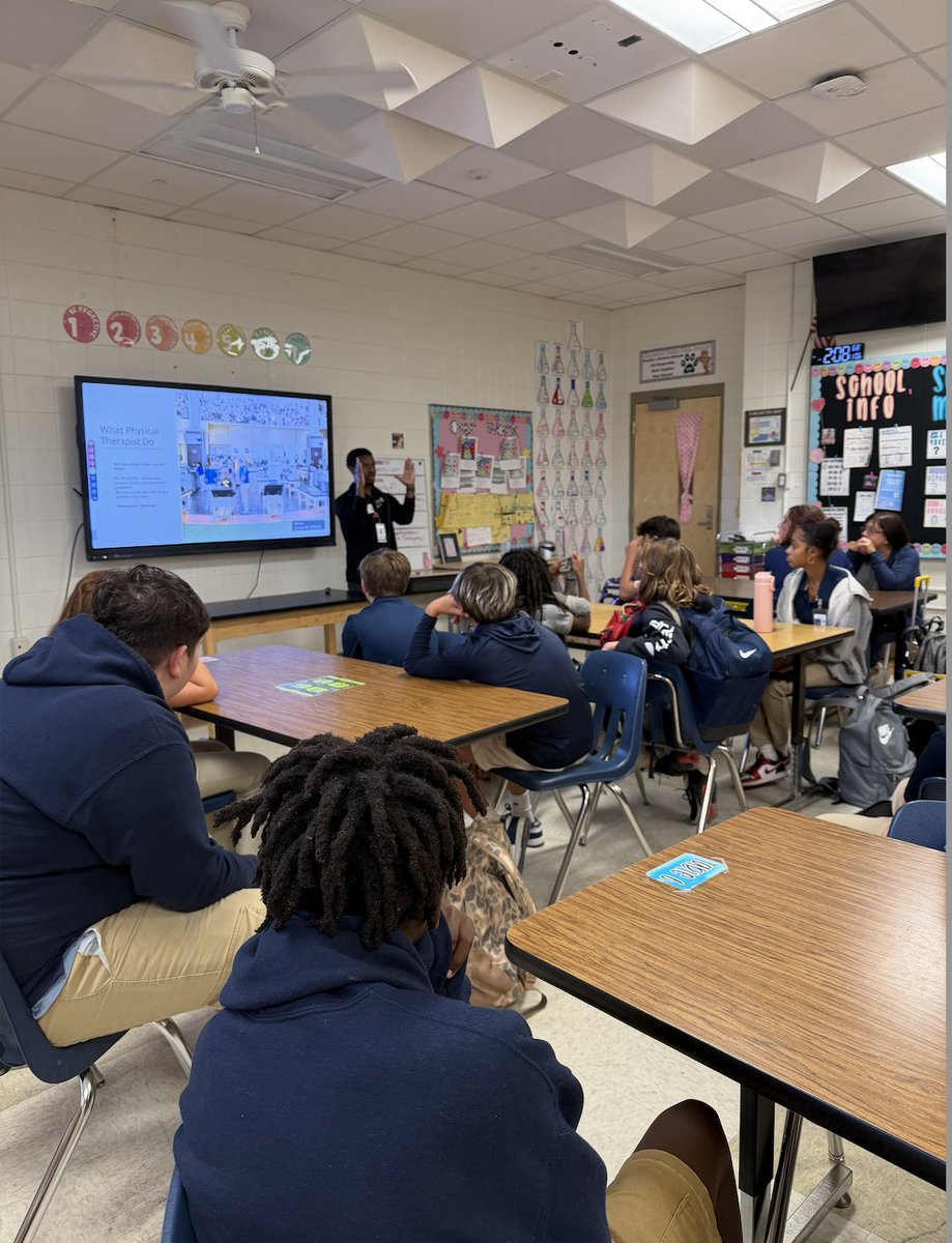 Seventh grade students at Clearwood Junior High welcomed a very special guest to supplement their current lessons about metabolism and body systems! Thank you to Justin Stanton, doctor of physical therapy, for taking the time to speak to the class!

#STPPSLaunchingExcellence