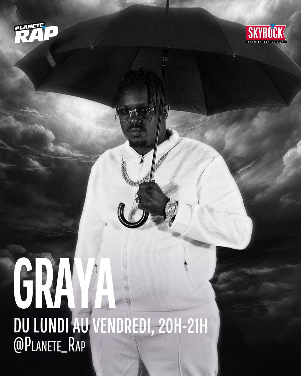 La semaine prochaine, retrouve Graya tous les soirs de 20h à 21h au micro de <a href="/fredmusa/">Fred Musa</a> dans <a href="/Planete_Rap/">Planete_Rap</a> ! 🎙️🔥