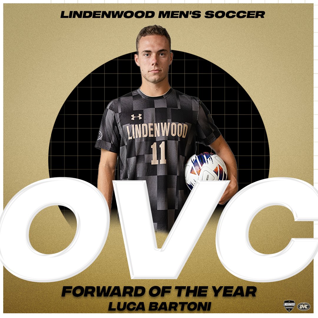 LindenwoodMsoc's tweet photo. Luca Bartoni is your 2025 OVC Forward of the Year 👀

#LUMSOC #OneRoar https://t.co/LCn8KguDgP