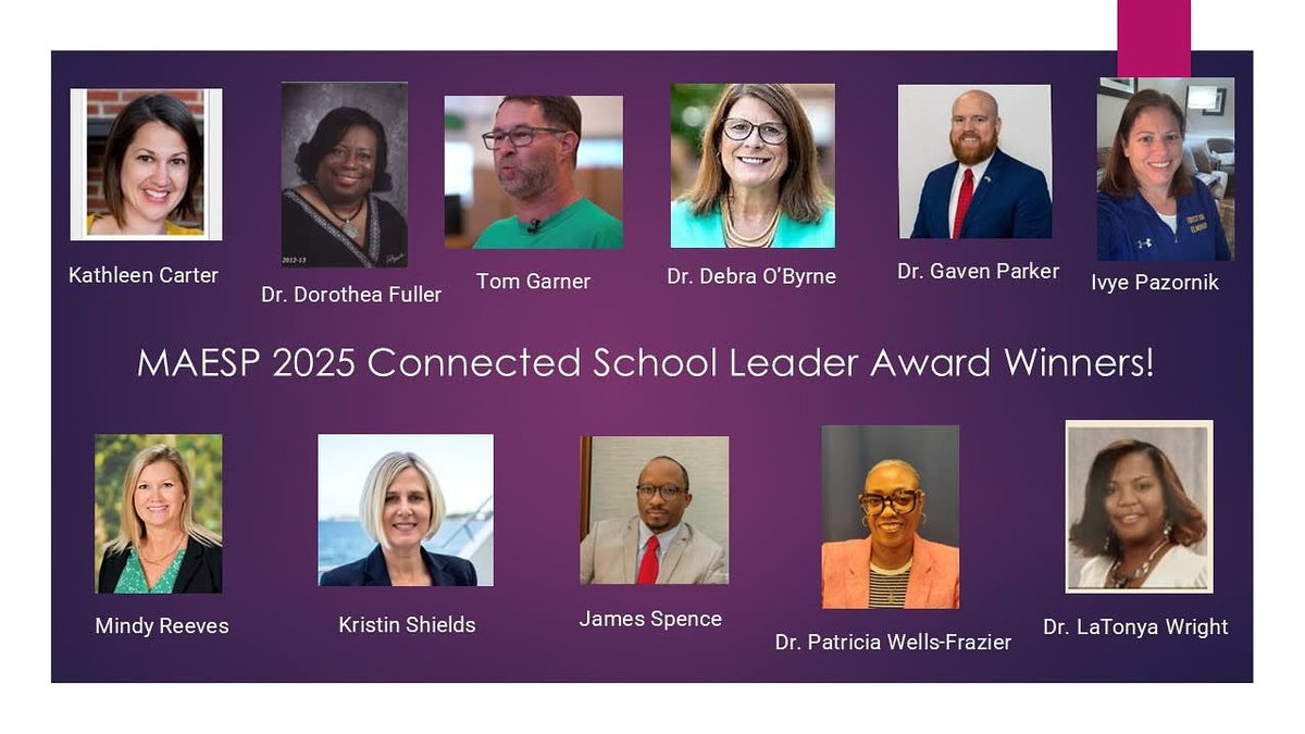 Maespmd's tweet image. Congrats to our Connected School Leader Award winners! We are proud of you! #MDUnited25