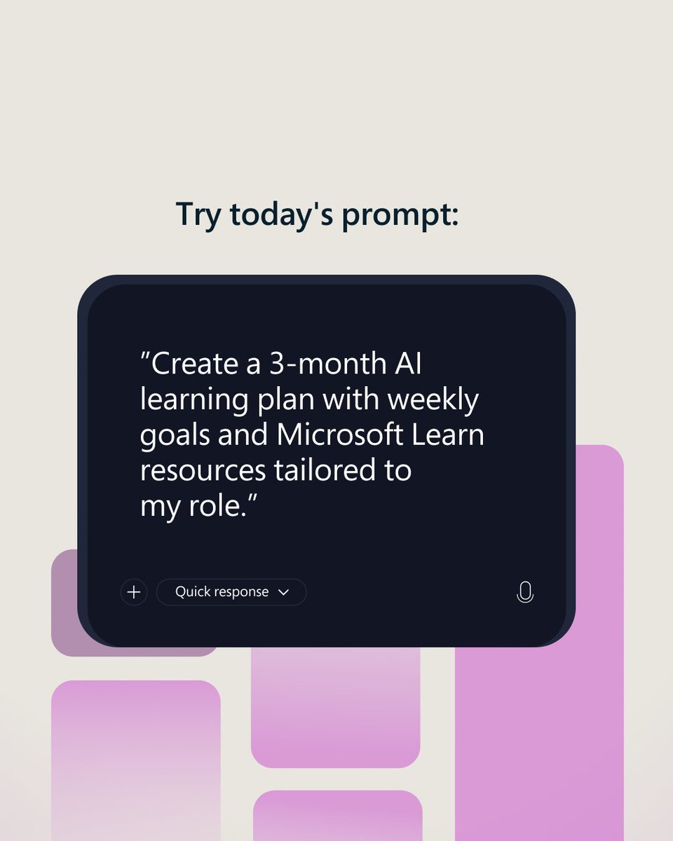 MicrosoftLearn's tweet image. Your AI journey starts today 🚀
Whether you’re writing, coding, or leading, Microsoft Copilot meets you where you work.