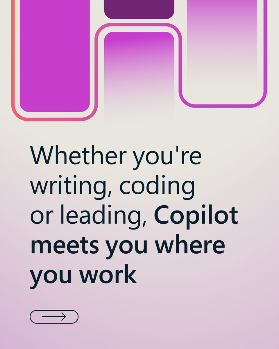 MicrosoftLearn's tweet image. Your AI journey starts today 🚀
Whether you’re writing, coding, or leading, Microsoft Copilot meets you where you work.