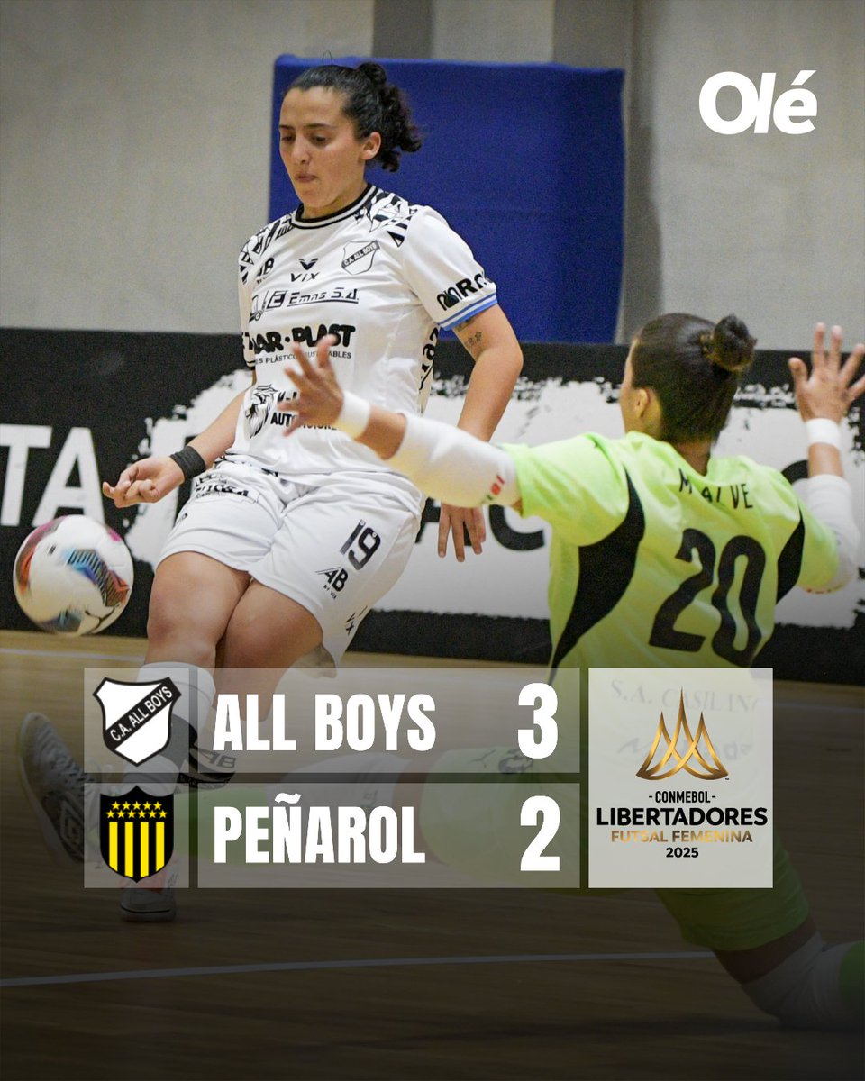 DiarioOle's tweet image. ⚪️⚫️ HISTÓRICO: ALL BOYS A LA FINAL DE LA LIBERTADORES DE FUTSAL FEMENINO

El equipo de Floresta venció 3-2 a Peñarol 🇺🇾 en la semifinal y está a un partido de ser campeón de América

Va por una épica: ser el primer equipo NO brasileño en ganar el título (las 9 ediciones…