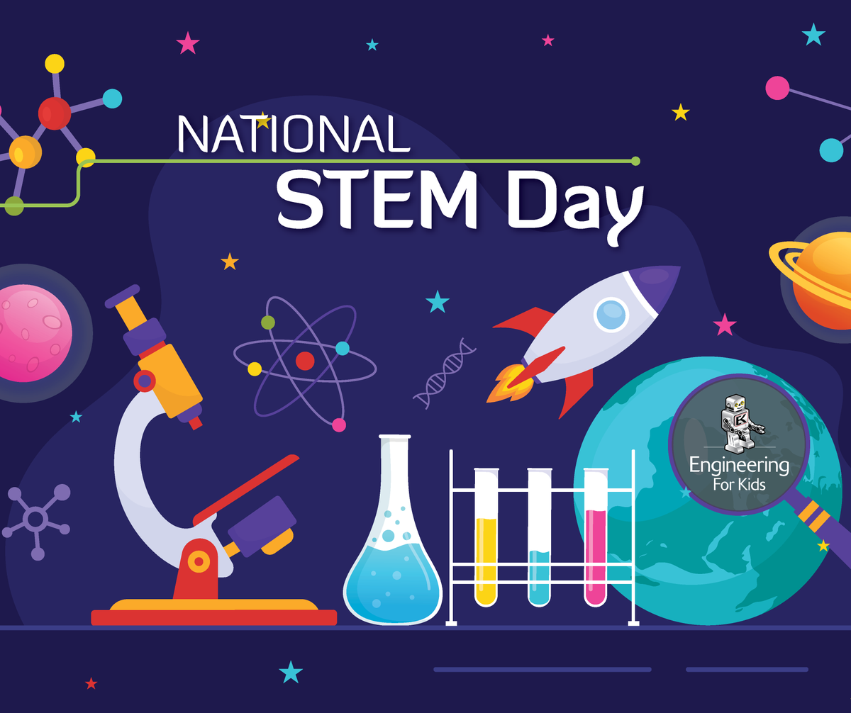 EFKCorp's tweet image. Today, we celebrate the kids who never stop asking why. #NationalSTEMDay #EngineeringForKids