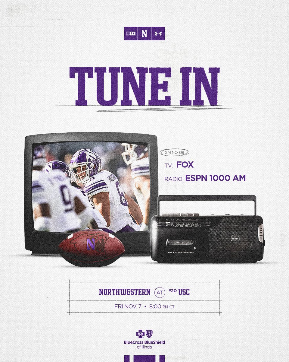 NUFBFamily's tweet image. Friday Night Plans 🏈📺⤵️

🆚 USC
⏰ 8 pm CT
📺 @CFBONFOX
📻 @ESPN1000 // tinyurl.com/4ub59fhd
📊 tinyurl.com/ycxz78dj
