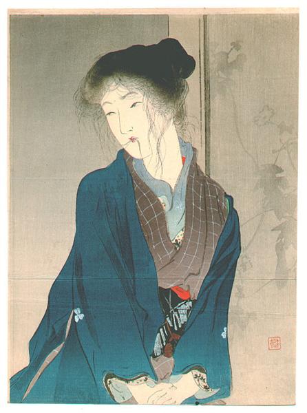 Bad Hair Day, by Kaburaki Kiyokata, 20th century