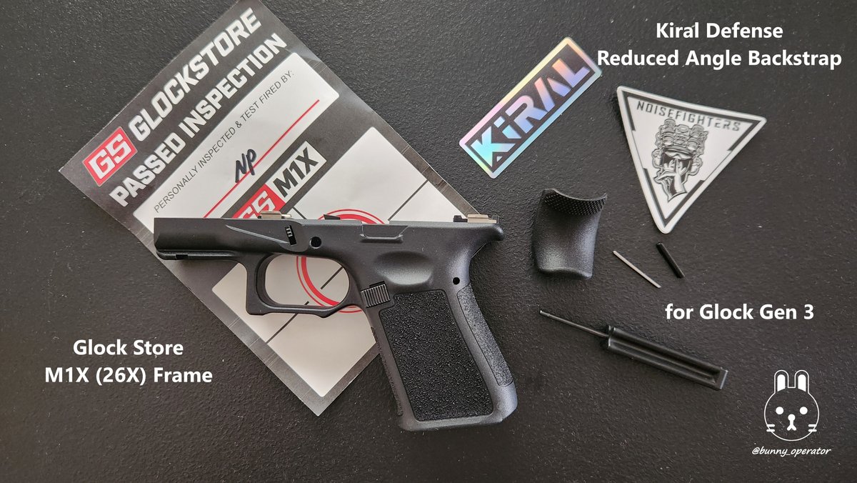 bunny_operator's tweet photo. The Kiral Defense / Noisefighters Reduced Angle Backstrap for Glock Gen 3 fits the @glockstore M1X frame AKA 26X frame.
 
Glock Store has these and other Kiral Defense products, so if you're getting an M1X frame, add this to your cart for a one-stop-shop experience. https://t.co/aPy3i284Jf