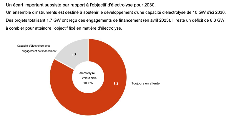 Selon la cour des comptes🇩🇪, leur stratégie hydrogène – pourtant dotée de plus de 7 milliards d’euros en 2024-2025 – est déjà en faillite politique et économique... 

Le constat est sans appel : seulement 2 % des capacités d’électrolyse prévues sont en fonctionnement.
 Un peu