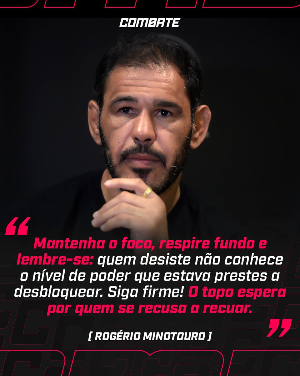 combate's tweet image. Aos 49 anos, Rogério Minotouro prova todos os dias que não existe limite para quem ama o que faz.

Ele inspira novos atletas e reafirma que a verdadeira vitória está em continuar — persistindo, aprendendo e liderando pelo exemplo. 🔥​

#Combate