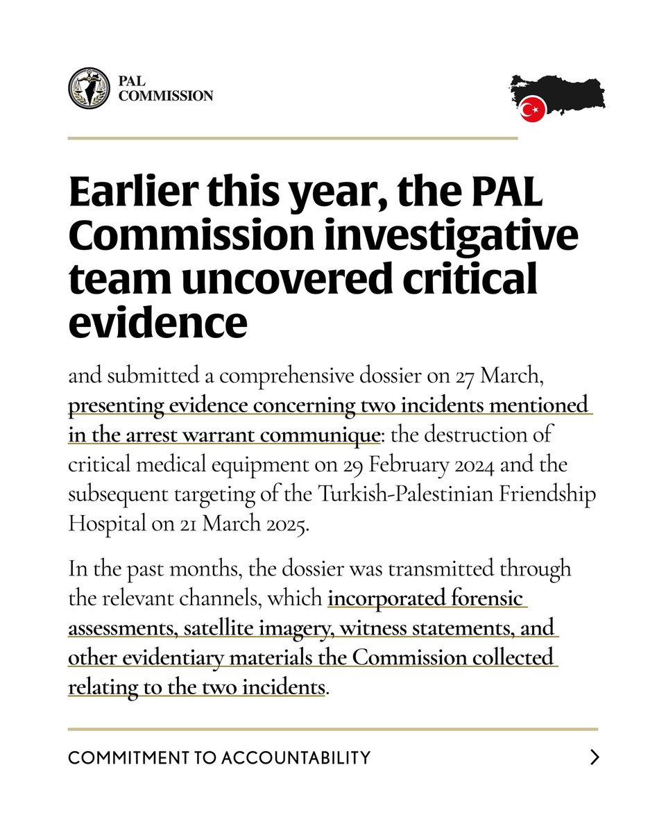 PALwarcrimes's tweet photo. PAL Commission investigation prompts Turkish arrest warrants for senior Israeli officials — full statement ⤵️ https://t.co/AHoC7rt5NB