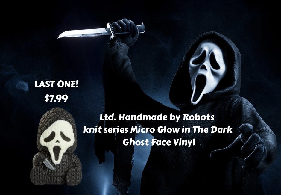 🚨 LAST ONE! 🚨 
Get your very own Micro Glow in The Dark Ghost Face Vinyl at tcgbro.com today &amp; recieve a FREE gift with your order!