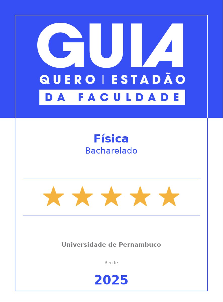 fismatbr's tweet photo. Física de Materiais da UPE recebe avaliação máxima no Guia da Faculdade 2025! 

Fruto da dedicação diária de estudantes, professores, técnicos e gestores da POLI e da UPE, que fazem do curso de bacharelado em Física de Materiais um espaço vivo de aprendizado, pesquisa e inovação. https://t.co/zFd8ZWsxLg