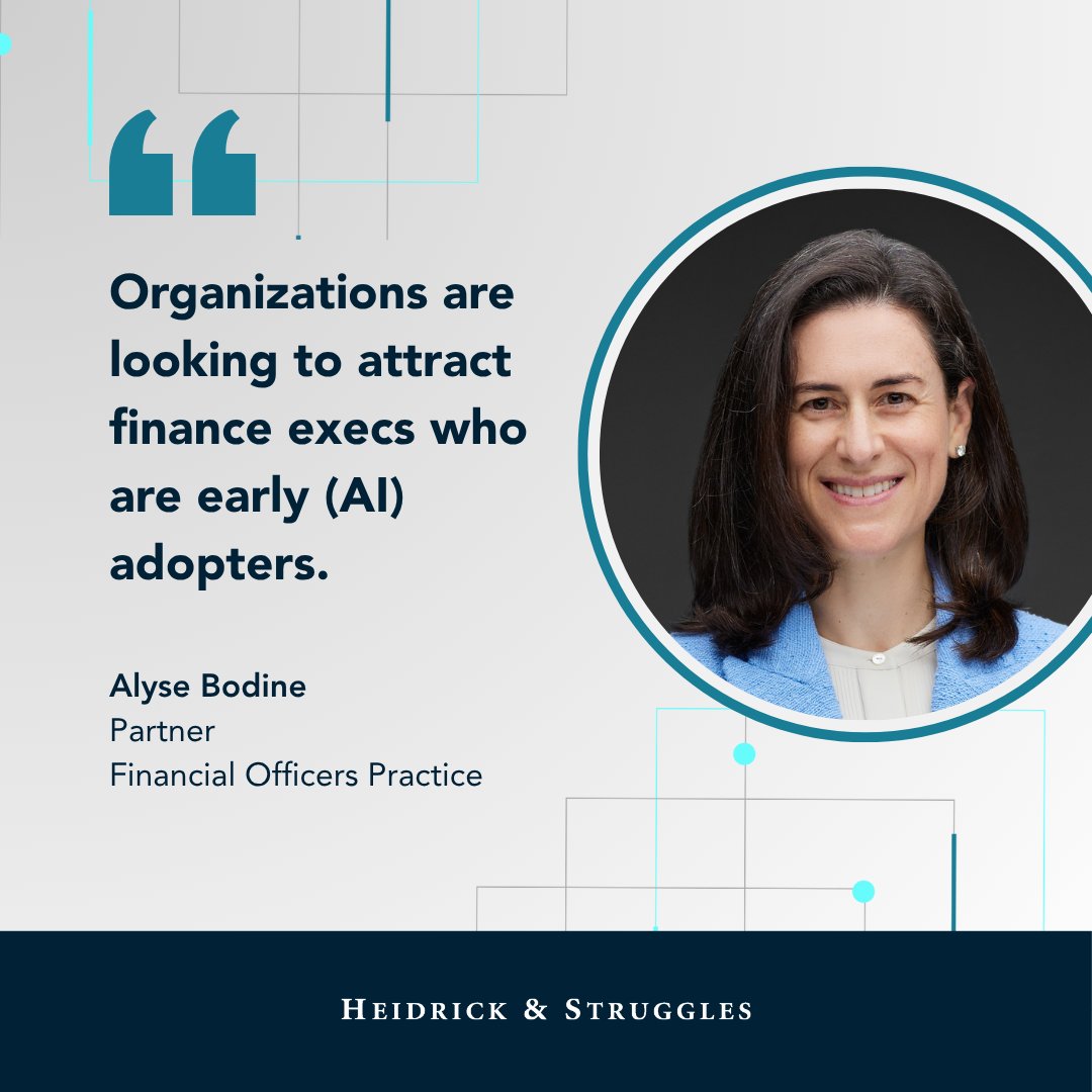 Heidrick's tweet image. Finding the right CFO is taking longer — and AI skills are now a must.

Heidrick &amp;amp; Struggles’ Alyse Bodine shares how interim finance talent is helping companies stay agile in this @CFOBrew article: bit.ly/4nPDqrP

#CFOs #InterimTalent #Leadership #AI