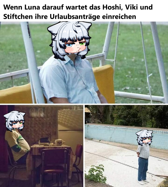 Scheinbar wurde die Urlaubsanträge von <a href="/HoshizukiVT/">Hoshizuki 🦊⛩️ | 🏳️‍⚧️ (Un-) Heilige Allianz</a>, <a href="/VictorijaVT/">Viktorija 🏳️‍⚧️</a> und <a href="/zuckerstift/">Zuckerstift ✏️ (Un-) Heilige Allianz</a> doch nicht Fachgerecht eingereicht.

#UNHAMemes #GERVtuber