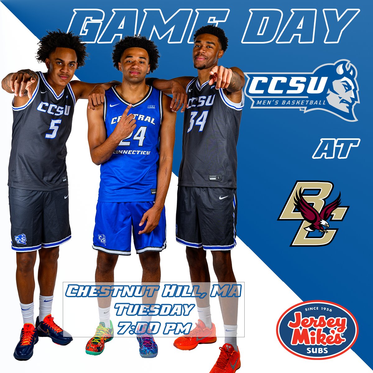 🏀 <a href="/CCSU_MBB/">CCSU Men’s Basketball</a> GAMEDAY
📆 Tuesday, Nov. 11, 2022
⏰ 7pm at Boston College
📍 Conte Forum | Chestnut Hill, MA
💻 (ACCNX) tinyurl.com/mvb8jmsd
📊tinyurl.com/3htwvb7p
🎟 tinyurl.com/ynk35t84

📰 🔗 tinyurl.com/59zd4659

#GoBlueDevils | #necmbb