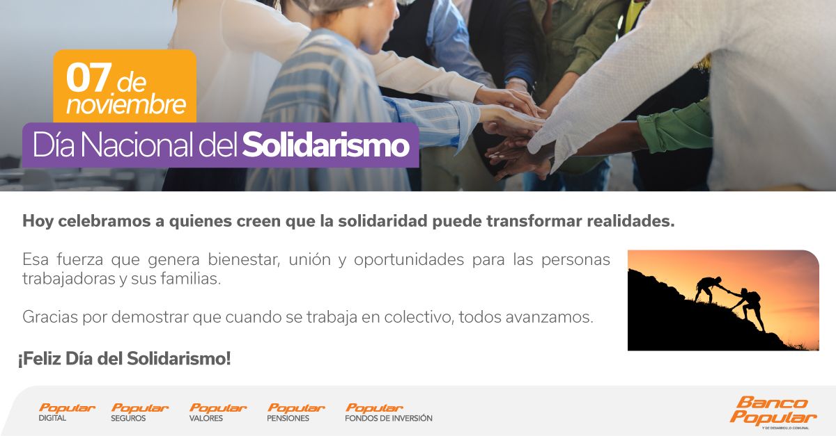 Hoy celebramos la solidaridad que transforma realidades. Gracias a quienes trabajan en colectivo para generar bienestar y oportunidades.🤝