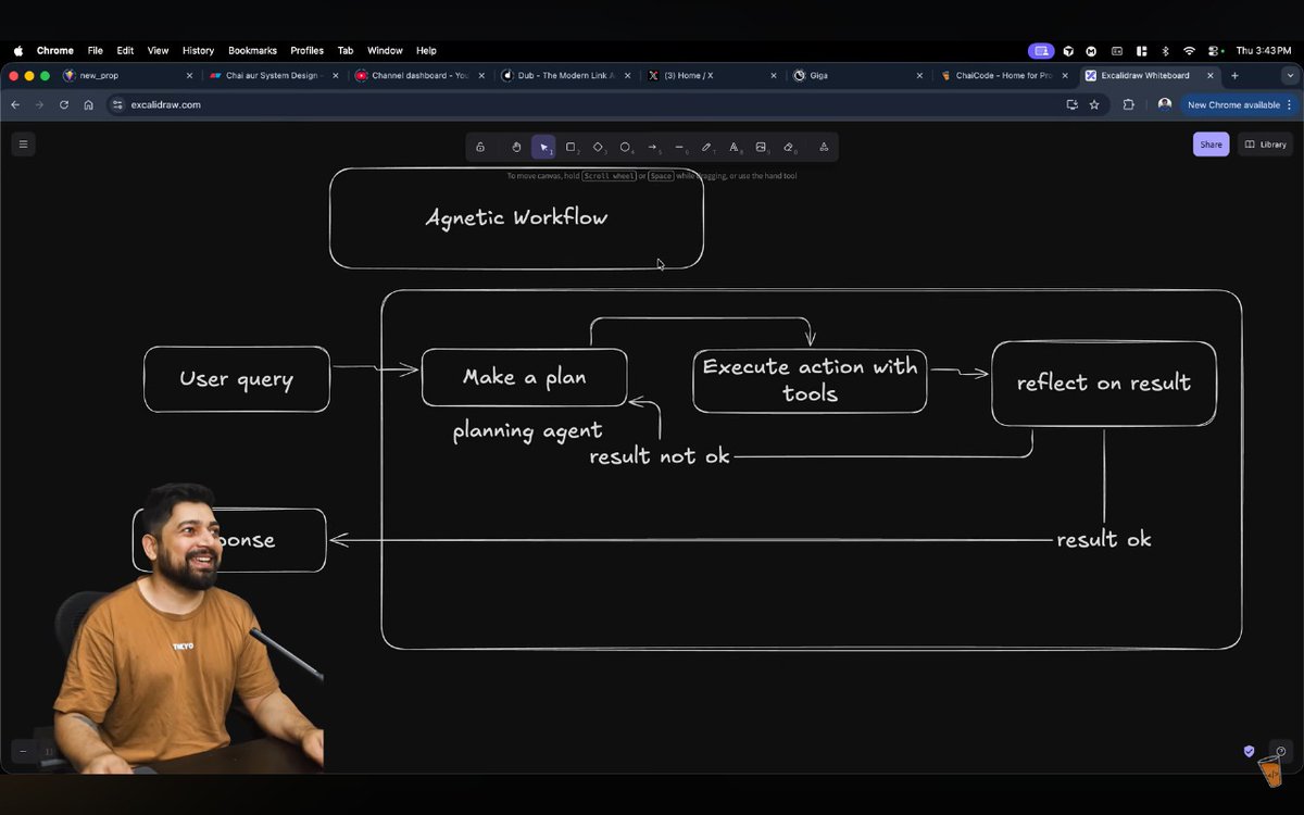 Sumitrmishraa's tweet image. 🚀 Just watched an amazing video by @Hiteshdotcom sir on Chai aur Code YT channel on Agentic AI!
AI is evolving beyond just answering prompts — it’s now thinking, planning &amp;amp; acting on its own. 
#AgenticAI #ChaiAurCode