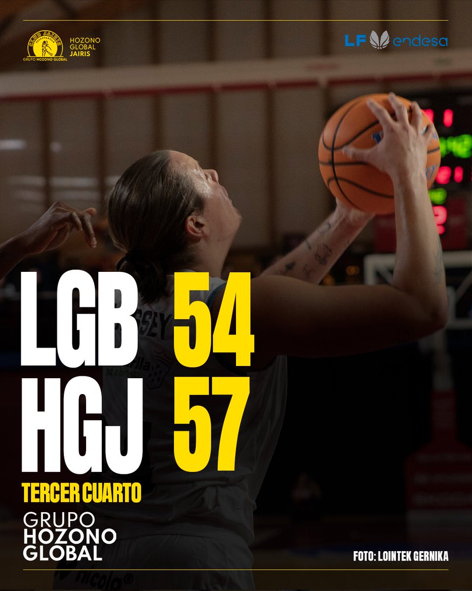 🔚 ¡Final del tercer cuarto!

🔴 Lointek Gernika 54
🟡 Hozono Global Jairis 57

#LGBvsHGJ | #LFEndesa