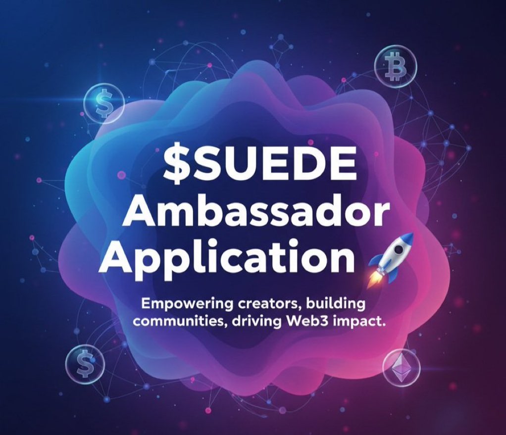 Big Opportunity for Web3 Enthusiasts!

I just applied to join the $SUEDE Ambassador Program, and I wished I’ve done that earlier.

So if you’re passionate about web3 and its ecosystem, this is the perfect chance for you to be part of the journey.

You can apply👇🏽