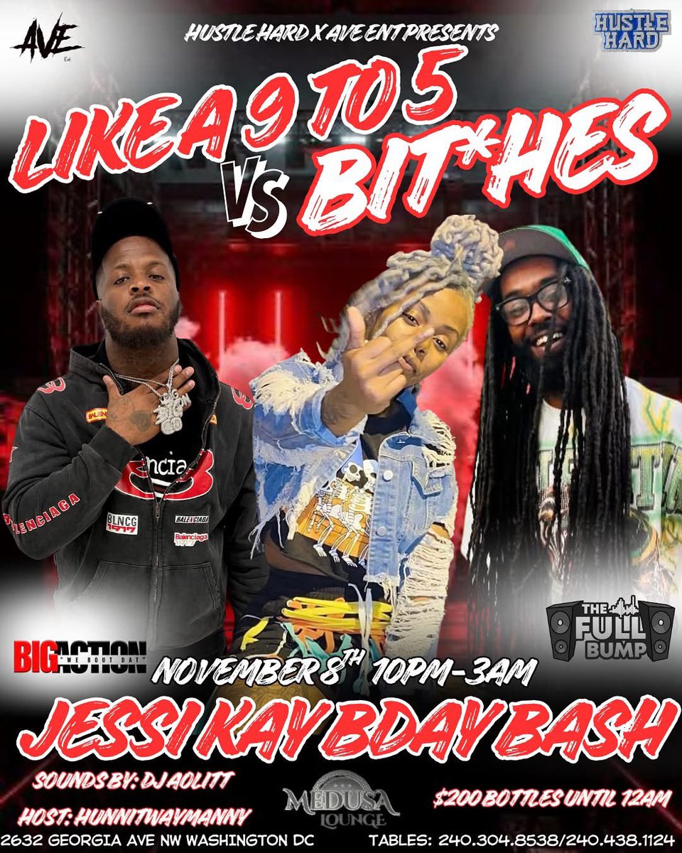 BIG ACTION &amp; FULL BUMP TAKING OVER GEORGIA AVE TOMORROW 🫢
DOORS OPENING AT 10PM 🐐💥💯🥰
HOOKAH, FOOD, DRINK SPECIALS 💙👯‍♀️
PULL UP ON US @ Medusa Lounge 🫨🫨
#dcmoves #dc #nightlife #uptown  #gogoworld #dontmutegogo #dmvclub #saturdayvibes #party #nightlife #md #dcnightlife