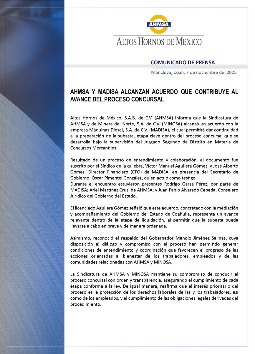 AHMSA tweet media